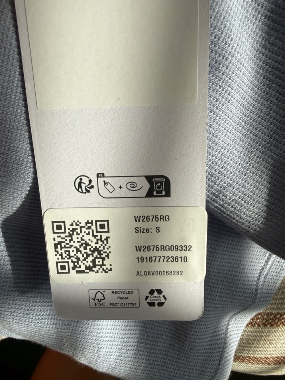 alo Light Blue Ribbed Racerback Cropped Tank - Picture 5 of 5